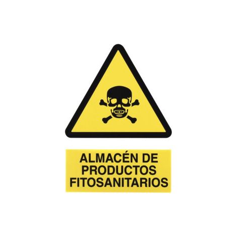 Señal advertencia pictorama y texto - Productos Fitosanitarios                                                   Poliestireno       210X148 mm (1/2)