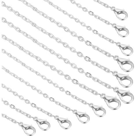 Lot de 20 Chaîne, 61 cm, 2,5 mm, Alliage de zinc, Fermoir mousqueton, Création de bijoux (1/5)