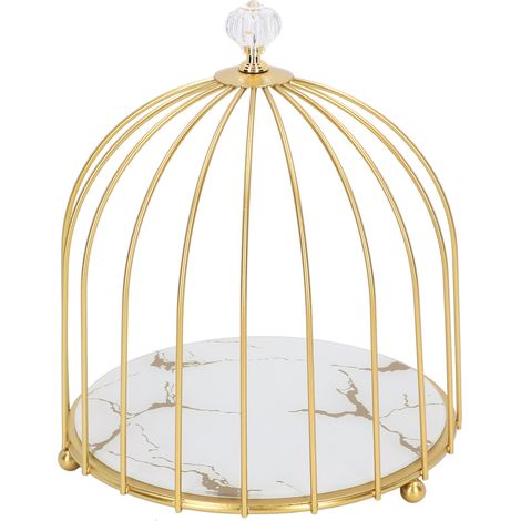 Étagère de rangement pour cosmétiques à poser sur le comptoir, décoration pour salle de bain ou chambre, fond blanc et motif doré. (1/5)