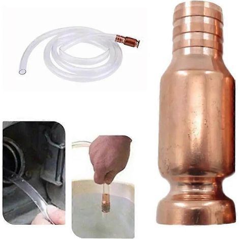 Tuyau de remplissage de siphon en cuivre rouge, raccords de tuyau de pompage manuel pour huile, connecteur de siphon, pompe à siphon pour essence et eau. (1/5)