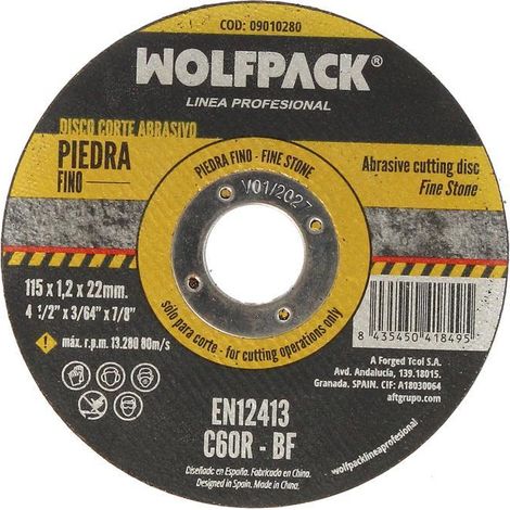 disco corte abrasivo piedra fino ø 115 x ø 22 mm. espesor 1,2 mm. disco radial / amoladora universal con todas las amoladoras. (1/5)