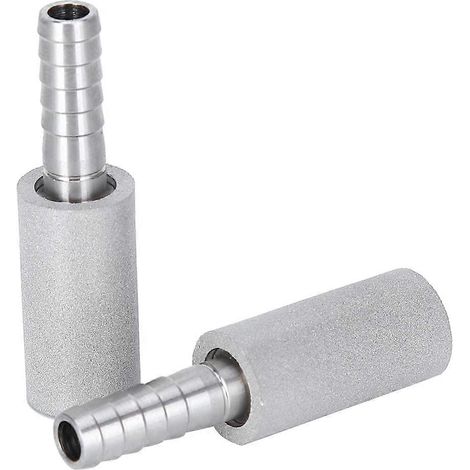 Lot de 2 pierres à oxygène de 0,5 m en acier inoxydable avec raccord cannelé de 6,35 mm de diamètre extérieur, pour aquarium, bassin ou étang. (1/5)
