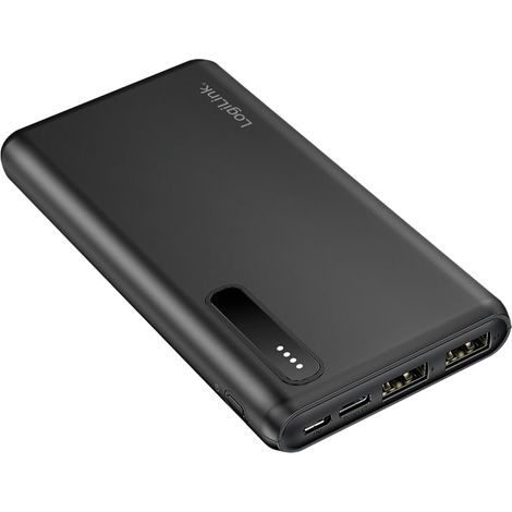 LOGILINK Powerbank PA0311 schwarz, 8000 mAh, 2x USB-A, 2-in-1-Kabel (1/5)