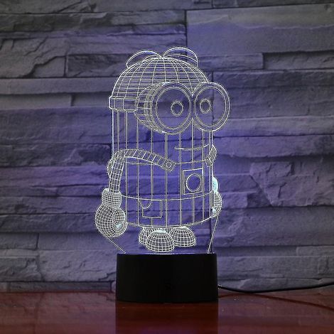 Lampe de table LED 3D Minions Moi, moche et méchant pour chambre d'enfant