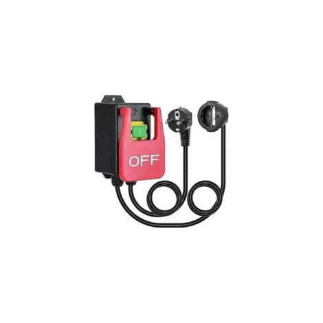 Interruptor monofásico de 220 V con tope amplio para parada de emergencia rápida (enchufe europeo).
