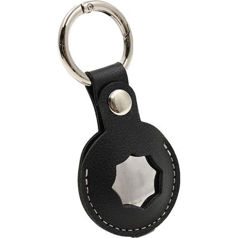 Airtag Case - Airtag Protective Case Airtags Locator Leather Case Airtag Anti-Scratch Cover, Portable Cases with Keychain Compatible with Airtags 2021 Black (1/5)