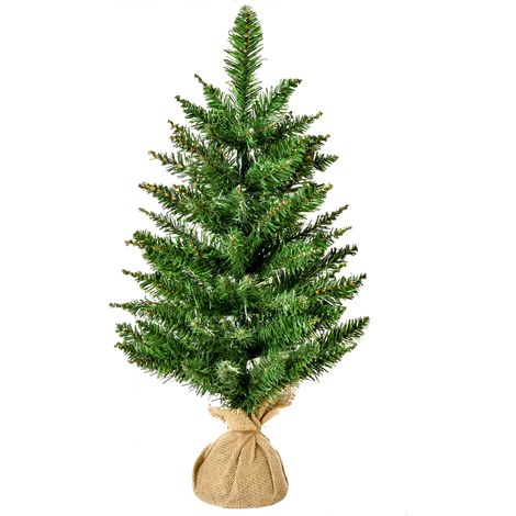 Mini Weihnachtsbaum mit künstlichem Schnee, 60 cm hoch, mit Zementständer, Mehrfarbig (1/5)