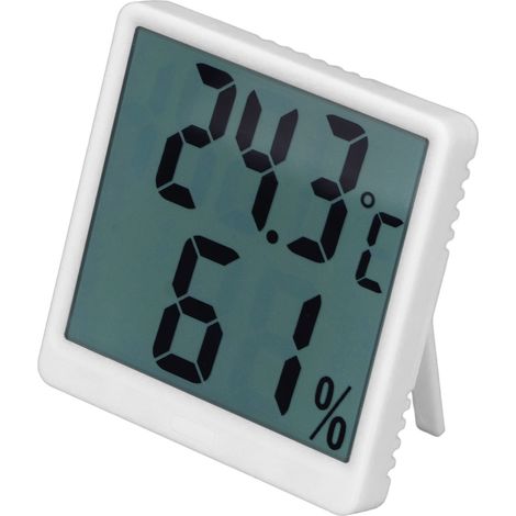 Digitales Hygrometer-Thermometer, Temperatur- und Feuchtigkeitsmessgerät für Innenräume, präzises Messinstrument, weiß (1/5)