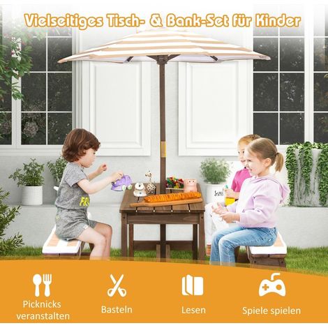 Set da picnic per bambini con ombrellone e panche