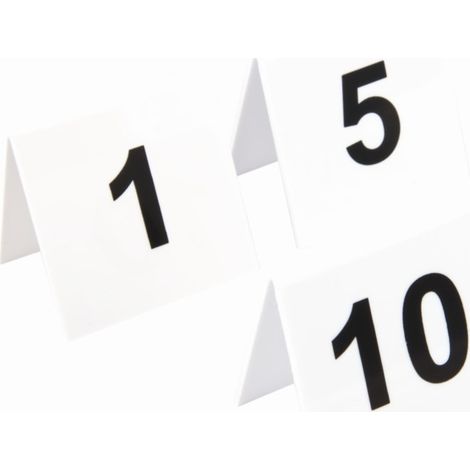 Numéros de table en plastique Olympia - Le lot de 1 à 10