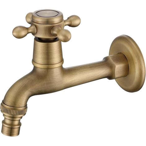 Antique Wall Mounted Cold Water Faucet Garden Taps Long 1/2 Inch Outdoor Anti-Freeze Taps Washing Machine, 11cm (1/5)