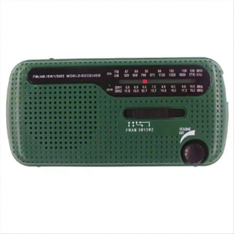 Tragbares 1200-mAh-Solarradio mit Handkurbel und USB-Notfall-Stereolautsprecher für den Außeneinsatz (grün) (1/5)