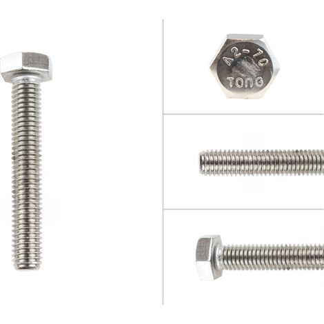 Boulon hexagonal inox M8 x 50 mm - 100 pièces