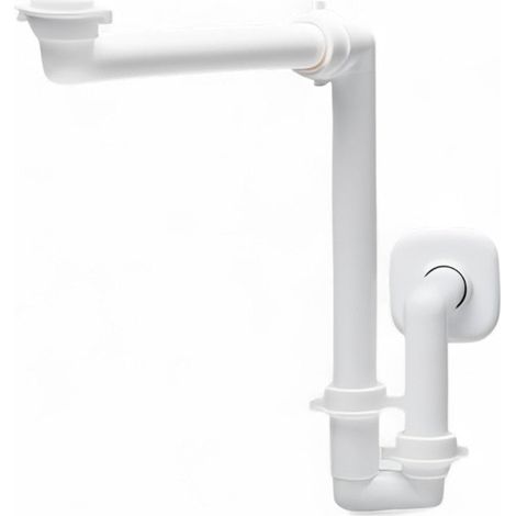 Sifone salvaspazio per lavabo in polipropilene bianco (1/5)