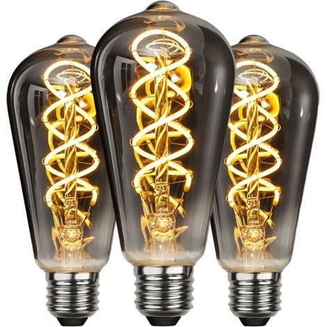 Ampoule LED E27 Vintage, Économie d'énergie, de Style Industriel, Ampoule E27 Lampe Décorative Rétro Antique, 4W pour Chambre Restaurant Café Bar Bistro, Filament Jaune, 3 Pièces-LIAIKI