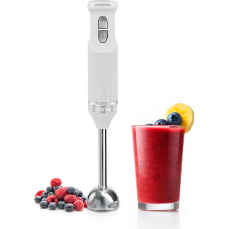 Briebe HB1173WHT Elegance Mixeur Plongeant, Pied Mélangeur Amovible, Lames en Acier Inoxydable 600W Blanc