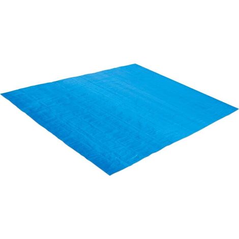Tapis de sol bleu pour piscine Summer Waves 3,30 x 3,30 m pour piscine Ø 3,05 m (1/2)