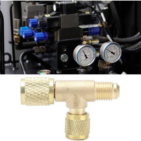 Fluorid-Entlüftungsdruckmanometer mit 1/4"-SAE-Anschluss, geeignet für Entlüftungsventile von R22, R12 und R134a Entlüftungsventil betätigen. (1/4)