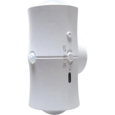 Veilleuse murale LED RGB à double tête avec détecteur de mouvement, rechargeable par USB, 7 couleurs, blanche, idéale pour chambre, couloir ou escalier. (1/5)