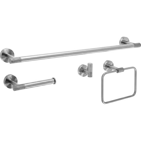 Set Di Appendiabiti Da Bagno Rea Grid Brush Nickel (1/5)