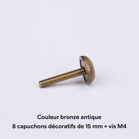 Cache-vis en laiton 15 mm bronze antique avec vis mécaniques M4 pièces15mm m4 bronze 3,2 × 1,5 × 3,2 cm 30 g – Livraison gratuite