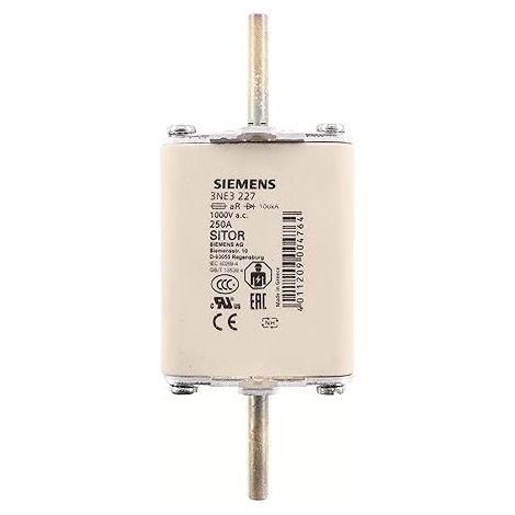 Siemens 3NE3227 Cartucho fusible Sitor tamaño 1, 250 A, 1000 V - Fusible de baja tensión HRC NH1, 250 A