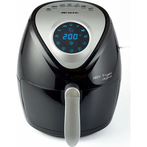 Ariete Airy Fryer Digital 4616, Friggitrice ad Aria 3,5 Litri, Timer da 60 Minuti, LCD e Touchscreen con 7 Modalità di Cottura, Temperatura Massima 200° C, 1300W, Nero (1/5)