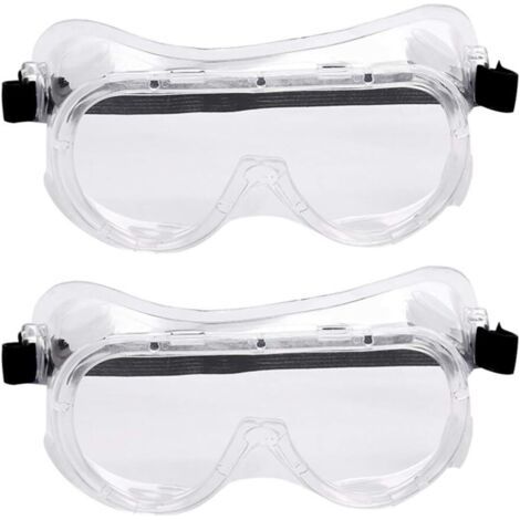 Lunettes de sécurité antibuée, résistantes aux rayures et aux UV, à la salive et aux éternuements, pour une utilisation intérieure et extérieure, lot de 2 (1/3)