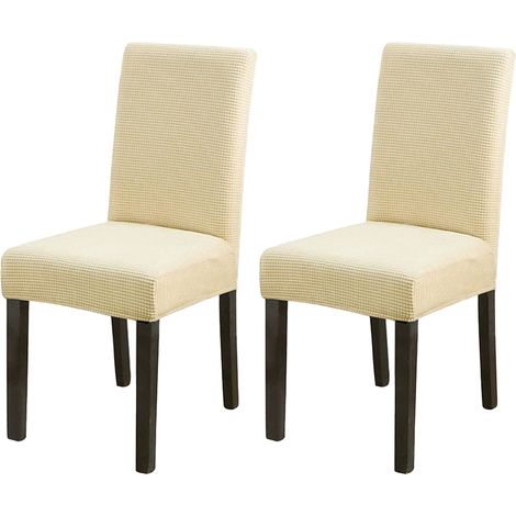 2 Housses de chaise, extensibles, motif jacquard, polyester spandex, pour salle à manger, hôtel (1/5)