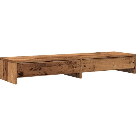 Supporto per monitor tavolo da scrivania mobile con cassetti legno vecchio legno ingegnerizzato marrone 020044948