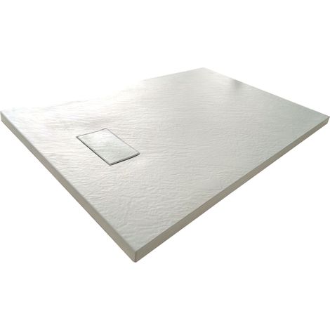 Giorgy – Receveur de douche à encastrer SMC effet pierre – Bonde de vidange incluse Ø90mm – Dimensions 70 x 100 cm – Installation à fleur de sol