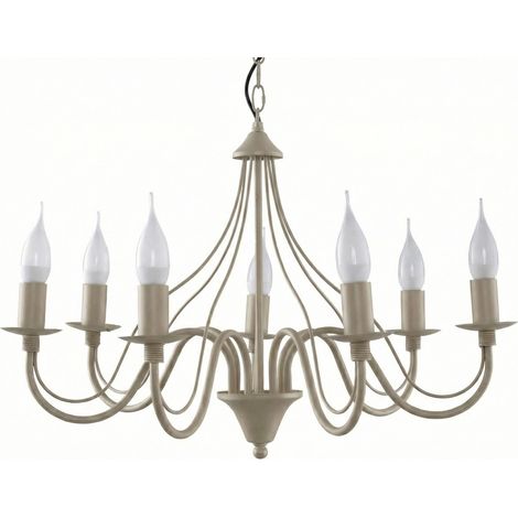 Suspension chandelier taupe 7xE14 VICTORIA Pure Lume (1/3)