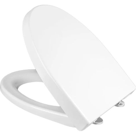 Abattant de toilettes Mkw, Cersanit Parva, matériau Duroplast, forme ovale, revêtement antibactérien, fermeture ralentie, 41 cm x 35,6 cm x 15,5 cm, blanc (1/5)