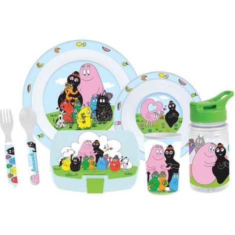 Barbapapa Lot Vaisselle En Plastique Réutilisable