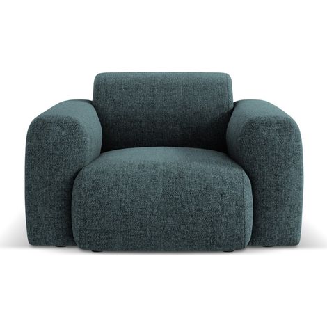 Fauteuil 2 places en chenille pétrole (1/5)