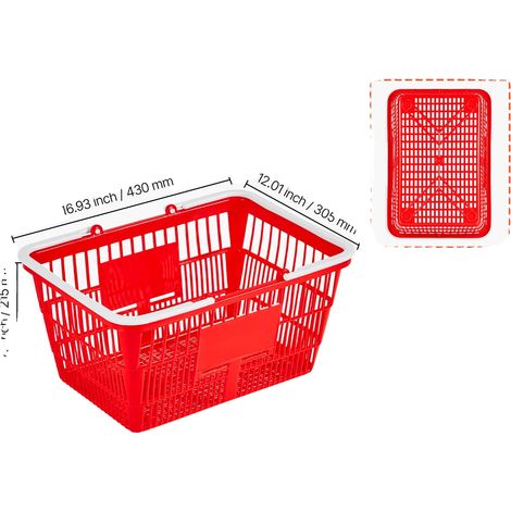 Cestas de la compra apilables con asas ergonómicas, 12 unidades. (1/2)
