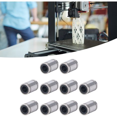 10 roulements de mouvement linéaire LM8UU, rail de glissement de l'axe optique, pièces de rechange pour banc d'essai, roulements linéaires (1/5)
