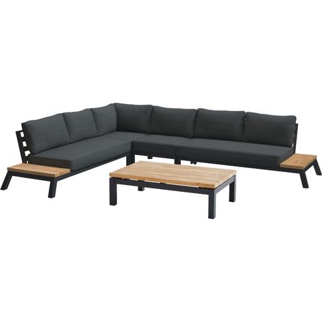 4Seasons Outdoor 5-teiliges Lounge-Set Empire/Capitol anthrazit/Teakholz (1/5)