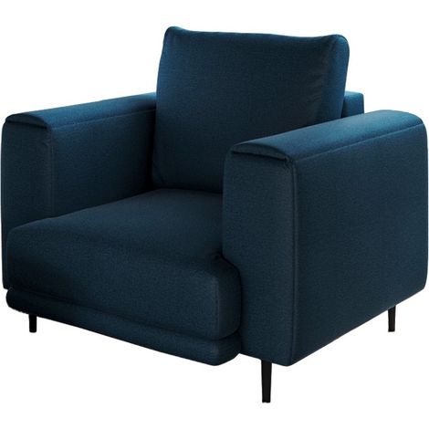 Fauteuil en velours DAVINA - Douceur luxueuse-Bleu nuit (1/5)
