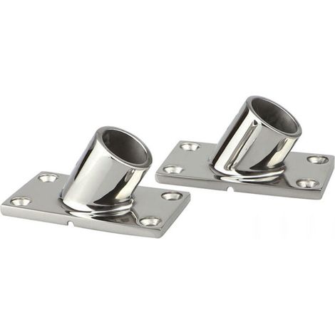Base d'accoudoir en tube carré de 22 mm/25 mm en acier inoxydable moulé 316 à 60 degrés, accessoires de quincaillerie marine et yacht, base d'accoudoir en tube carré de 30 mm en acier inoxydable moulé