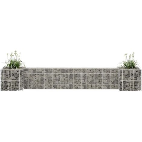 vidaXL Jardinera de gaviones forma de H alambre de acero 260x40x40 cm (1/3)