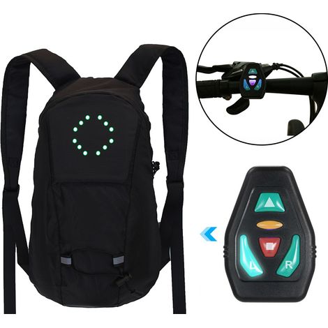 1pc vélo sac à dos LED Flash vélo sac à dos étanche vélo sac à dos gilet réfléchissant mâle femme nuit course vélo-noir (1/2)