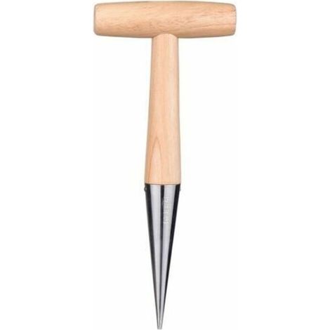 Plantoir à bulbes avec pointe en acier 28 cm - Plantoir à main avec manche en bois solide - Outil de jardinage LO-Ron (1/5)