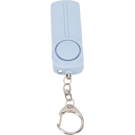 Mini porte-clés d'alarme d'urgence de qualité militaire, puissant (130 dB), avec lampe torche LED, bleu clair, pour femmes, enfants et personnes âgées. (1/5)