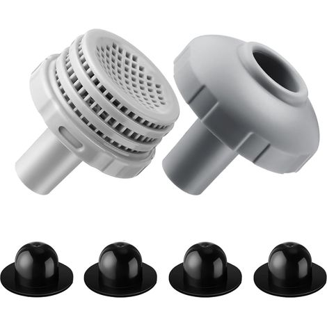Kit de connecteur de jet d'eau de piscine, pompe de filtre de piscine, pièce de rechange pour pompe de piscine avec valve à piston fendu, buse d'entrée et bouchon de trou avec (1/5)
