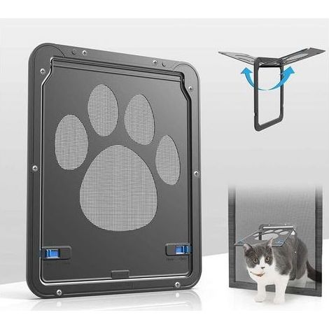 2er-Pack Haustier-Fliegengittertüren, Innenmaße 20 x 26 cm, Katzenklappe mit abschließbaren Paneelen, geeignet für Katzen und kleine Hunde (1/4)