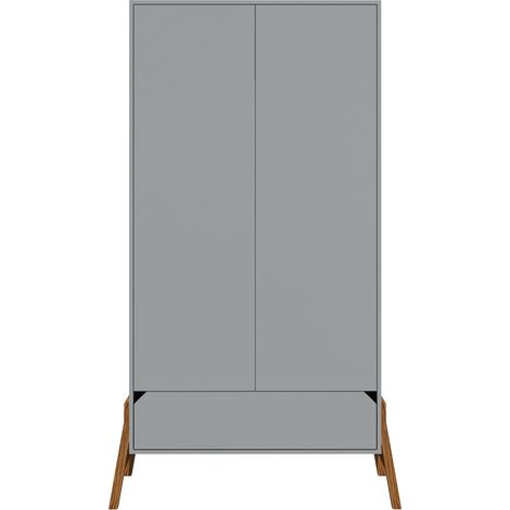 Armoire enfant 117 x 50 x 199 cm 2 portes avec tiroir blanc – Lotta (1/5)