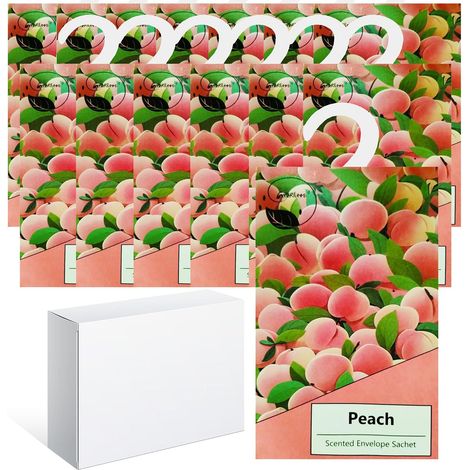 Pack of 14 Scented Sachets for Wardrobe with a Good Home Smell, Lavender Bags for Car Fragrance, Scented Wardrobe Bags, Home Fragrance, Deodorising Clothes Wardrobe (14 Peach) (1/5)
