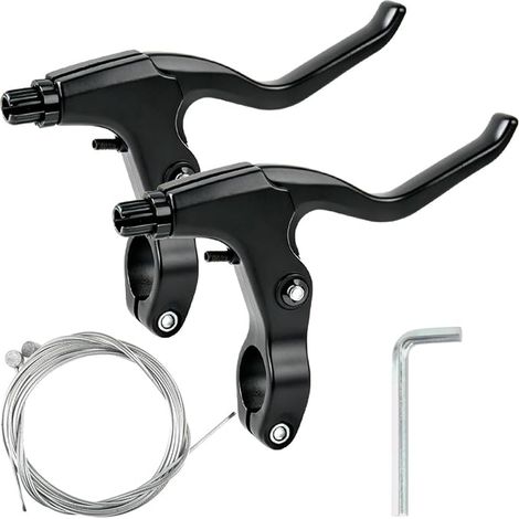 Poignées pour Vélo frein Câble de Frein Détachées Freins avant et Après de Montagne bicyclette Pliable VTT BMX con Clé à Vis Multi-outils (1/5)