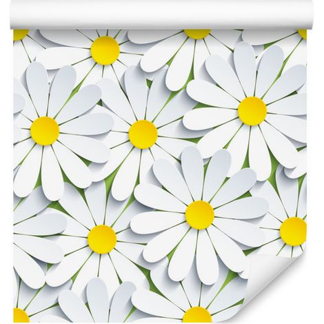 Papel pintado 3D de flores y manzanilla para salón y dormitorio, 50x1000 cm (1/5)